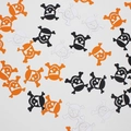 Halloween skull and crossbones confetti in black, orange and white for party decor - Black White Orange Ghost Head
