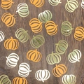 Festive Halloween pumpkin confetti in orange and gold on a dark wood background - Gold Foil Pumpkin + Orange Pumpkin Style 1