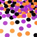 Confetti mix with orange black circles and purple glitter sequins for Halloween parties - Black Orange Purple Round Circles