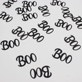 Halloween black Boo letter paper confetti decoration set for festive party table layout - Black BOO