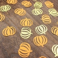 Halloween confetti set with orange paper and gold glitter pumpkins on wood - Gold Glitter Pumpkin + Orange Pumpkin Style 1