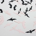 Halloween party confetti with black and light pink paper bat shapes on white background - Black Bat + Pink Bat