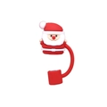 Santa Claus silicone straw cover accessory for 10mm cups in vibrant red and white - Santa Claus / 8mm