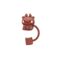 Brown reindeer silicone straw cover for 10mm Stanley cups, Christmas theme accessory - Reindeer