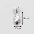 Ciondolo a conchiglia in argento e acciaio inossidabile, 18 mm di altezza e 13 mm di larghezza - Argento