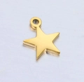 Polished gold stainless steel star charm with ring loop for DIY jewelry making - Gold Five-pointed Star