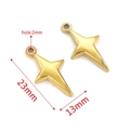 Golden stainless steel star cross pendant charm 23mm x 13mm for DIY jewelry making - 23mm*13mm / Gold