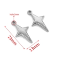 Silver stainless steel cross star pendant charms for DIY jewelry making 23x13mm - 23mm*13mm / Steel