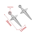 Polished silver stainless steel star cross pendant charm with 26x12mm size dimensions - 26mm*12mm / Steel