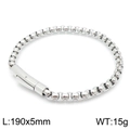 Pulsera de cadena de caja en acero inoxidable plateado para hombre, estilo hip-hop, 190x5mm - 22cm / 5mm Plata