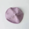 Minimalist purple knitted baby beret hat made of soft wool for autumn and winter - Purple