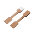 Detail of dumbbell-shaped kraft paper jewelry price tags with self-adhesive backing - Square / Kraft Paper Color