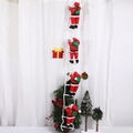 Detail of four Santa Claus figures climbing a festive ladder for Christmas decoration - 4 Person Ladder (Santa Claus 25cm)
