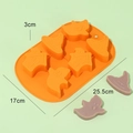 Orange silicone Halloween mold with pumpkin and ghost shapes for baking and chocolate - 6-Hole Ghost