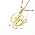 Runde Musiknotenkarte (gold)/einzelanhänger | 5 Stück/paket / 29 X 25 Mm