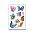 Hand-painted watercolor butterfly temporary tattoo sheet for kids featuring colorful designs - Butterfly WY-037