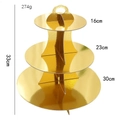 Alzatina per dolci dorata a tre livelli con vassoi da 16cm 23cm e 30cm diametro - Tre strati Oro