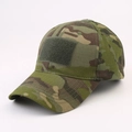 Tactical multicam camouflage baseball cap with front velcro patch area side view - One Size / CP Green