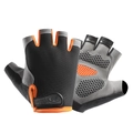 Verbesserter Mesh-halbfinger Schwarz Orange / L