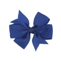 Dark blue grosgrain ribbon bow hair clip for babies and children on white background - Navy Blue