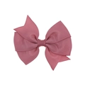 Pink grosgrain ribbon bow headband for babies featuring a symmetrical layered design - Pink