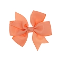 Cute peach orange grosgrain ribbon bow hair clip for babies and children - Orange