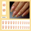 Long trapezoidal press-on nails featuring lemon yellow French tips and 3D floral accents - W846 Yellow Flower