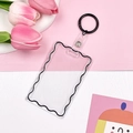 Sliding Transparent Cover With Black Trim On The Card Holder + 2.7mm Leather Strap Black Key Ring