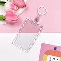 Sliding Transparent Cover With White Trim On The Card Holder + 2.7mm White Leather Key Ring