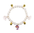 Elastic pearl pet collar with Halloween charms, ghosts and bells for cats and dogs - One Size / Purple Ghost