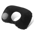 Cuscino Gonfiabile A U Floccato Nero