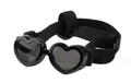 Lunettes de soleil noires en forme de cœur pour chiens avec sangle élastique réglable - Noir