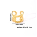 Gevlochten gouden roestvrijstalen brede ring met stippenpatroon en 1,9 cm breedte - Gippelde Holle Brede Open Ring