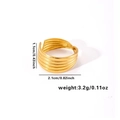 Detailed view of wide gold textured ring with wave patterns and size dimensions - Multi-layer Wave Texture Ring