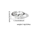Silver fishtail style titanium steel open ring with 1.7cm width and 0.7cm height - TYR0350 / Silver Rope Texture