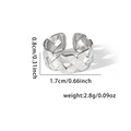 Silver fishtail woven titanium steel open ring with 0.8cm width and lattice texture - TYR0354 / Silver Weave Detail
