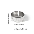Silver titanium steel fishtail ring with diamond grid pattern and 8mm band width - TYR0351 / Silver Industrial Texture