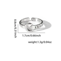 Silver open fishtail ring in titanium steel featuring chain textures and moon elements - Tyr0352 / Adjustable Open