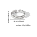 Silver fishtail daisy pattern open ring with flower wrap design in titanium steel - Tyr0356 / Adjustable Open