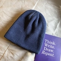 Chic blue knitted beanie in thick winter wool fabric for a retro street style look - Elastic / Navy Blue
