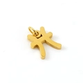 Golden titanium steel zodiac charm pendant with hollow design for DIY necklaces - Pisces - Single Pendant