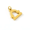 Golden Libra zodiac sign pendant in stainless steel with high polished metallic finish - Libra - Single Pendant