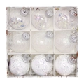 9-piece set of 8cm Christmas balls with sequins and iridescent fillers for tree decor - 8CM/9pcs / Clear