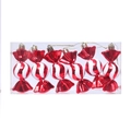 Set di 6 decorazioni natalizie a forma di caramella a righe bianche e rosse con laccetti oro - Stile 6 Caramella (Caramelle a Strisce 6 pezzi)