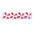 Set of 4 red and white star-shaped Christmas ornaments with glitter in a clear box - Style 4 (4-pack)