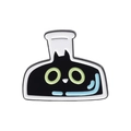 Kreative Emaille-Anstecknadel mit schwarzer Katze im Chemiekolben, minimalistisches Metallabzeichen - Chemische Flasche Katze (QHXZ2021)