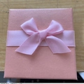 Pink square jewelry gift box with satin ribbon bow on rustic wood background - Pink (Single Ring Slot) / 7*7*4.5cm