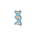 DNA Doppelhelix Emaille-Anstecknadel in Blau, Gelb und Rot für kreative Accessoires - DNA Doppelhelix Struktur (XZ4643)