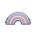 Cute rainbow enamel pin featuring blue and pink stripes with star details for kids - Rainbow Shape Style (XZ9556)