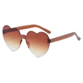 Chic heart-shaped rimless sunglasses featuring brown gradient lenses and jelly frame - Two-tone C4